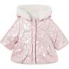 Reversible Puffer Faux Fur Coat, Pink - Coats - 1 - thumbnail