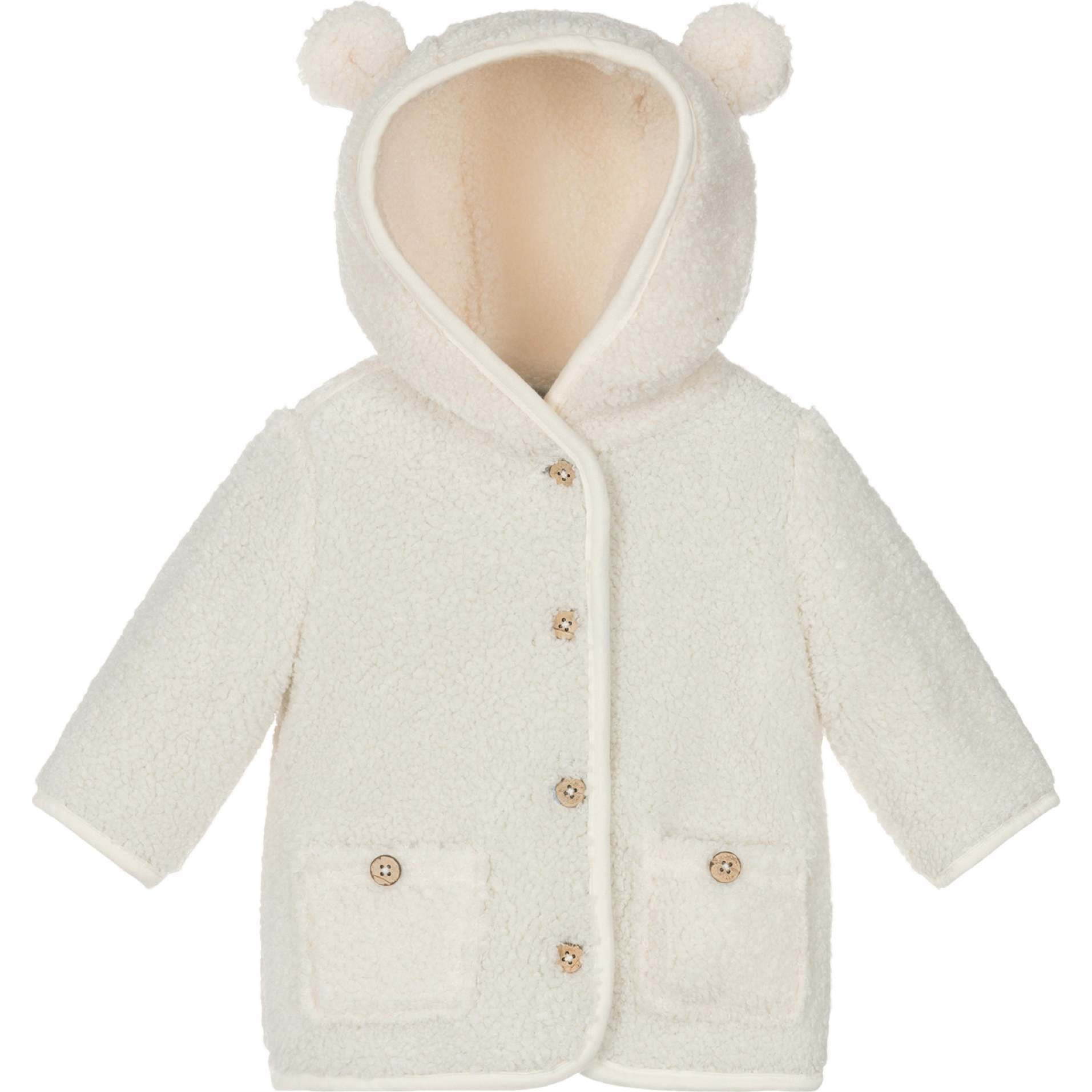 Reversible Faux Shearling Coat, Cream - Coats - 1