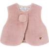 Pom Faux Fur Vest, Pink - Vests - 1 - thumbnail