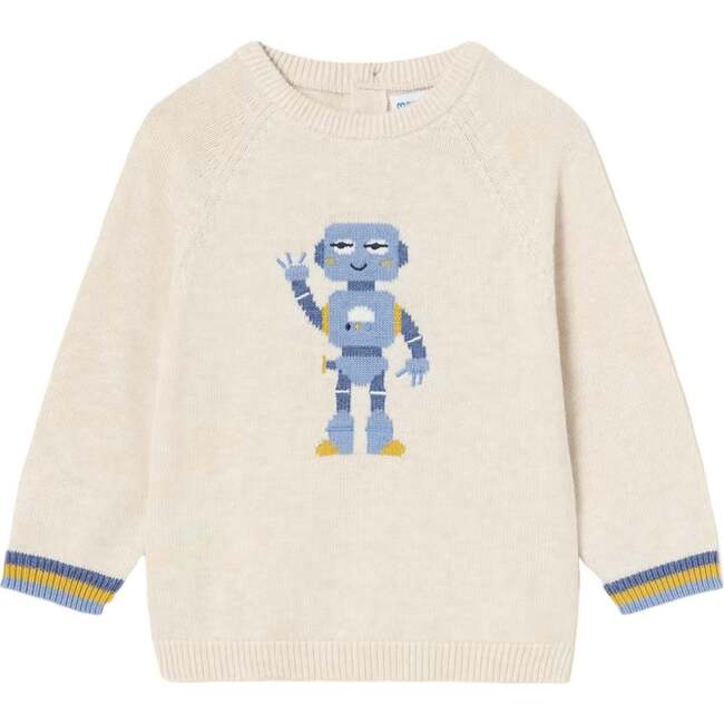 Robot Knit Sweater, Cream