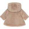 Reversible Puffer Faux Fur Coat, Beige - Coats - 3