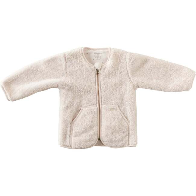 Plush Zip Up Jacket, Cream