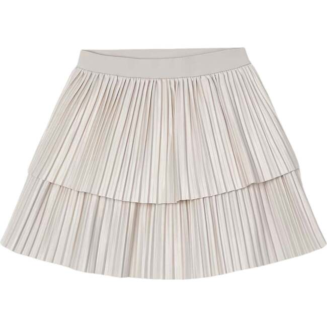 Pleated Overlay Skirt, Ivory - Skirts - 1