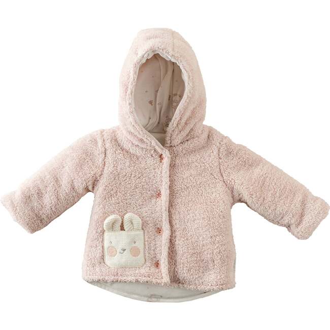 Knit Bunny Welsoft Coat, Pink - Coats - 1