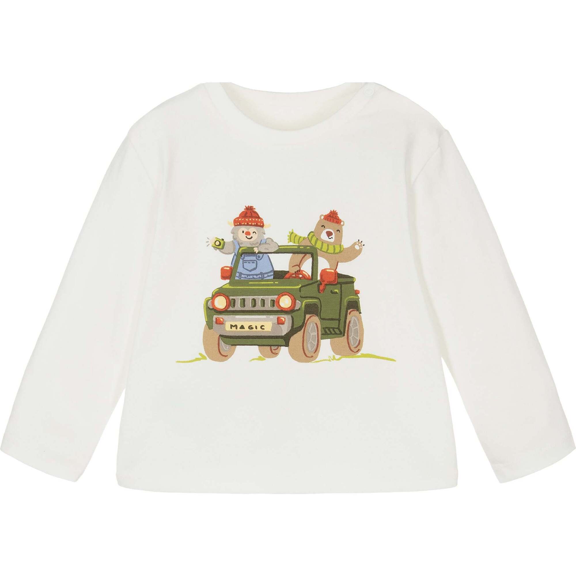 Magic Jeep Graphic T-Shirt, Cream - T-Shirts - 1
