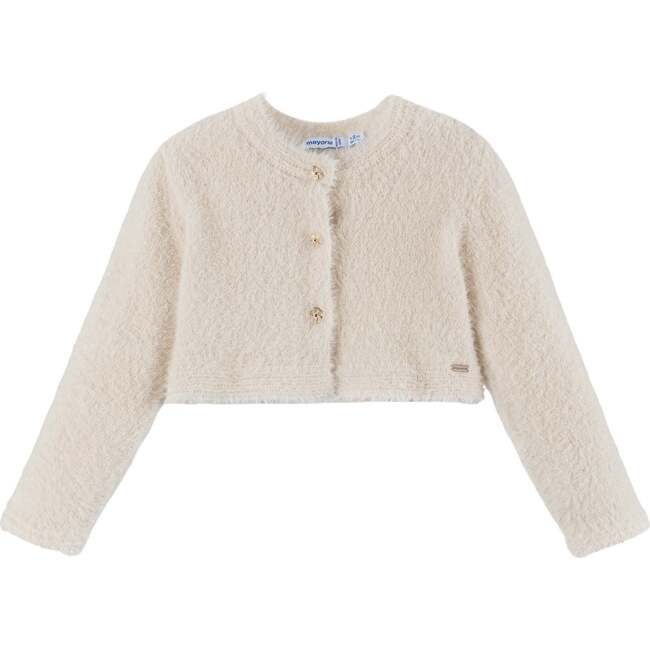 Knit Crop Cardigan, Beige