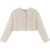 Knit Crop Cardigan, Beige - Cardigans - 1 - thumbnail