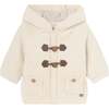 Hooded Knit Cardigan, Beige - Cardigans - 1 - thumbnail