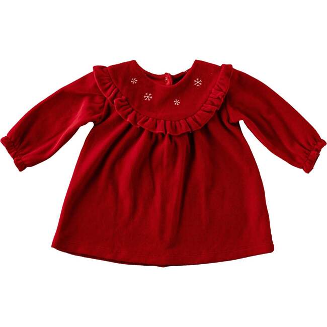 Holiday Velvet Smocked Dress, Red