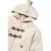 Hooded Knit Cardigan, Beige - Cardigans - 2