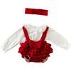 Holiday Ruffle Outfit & Headband, Red - Mixed Apparel Set - 1 - thumbnail