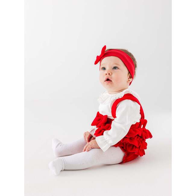 Holiday Ruffle Outfit & Headband, Red - Mixed Apparel Set - 2