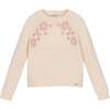 Floral Knit Sweater, Beige - Sweaters - 1 - thumbnail