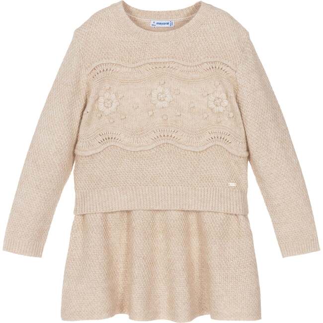 Floral Knit Outfit, Beige