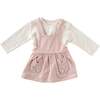 Deer Pinafore Dress, Pink - Dresses - 1 - thumbnail