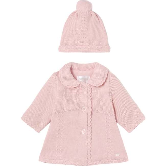 Collared Peacoat & Beanie, Pink