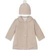 Collared Peacoat & Beanie, Beige - Mixed Apparel Set - 1 - thumbnail