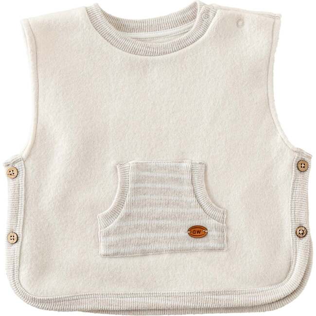 Buttoned Pocket Vest, Cream