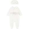 Bow Formal Babygrow & Beret, White - Mixed Apparel Set - 1 - thumbnail