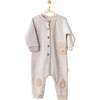 Bear Striped Romper, Beige - Onesies - 2