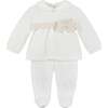 Bow Applique Formal Outfit, White - Mixed Apparel Set - 1 - thumbnail