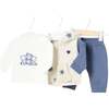 Bear Print Tracksuit, Blue - Mixed Apparel Set - 1 - thumbnail