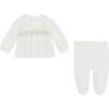 Bow Applique Formal Outfit, White - Mixed Apparel Set - 2