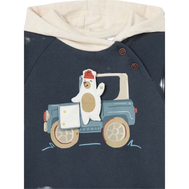 Bear Jeep Graphic Hoodie, Gray - Sweatshirts - 2