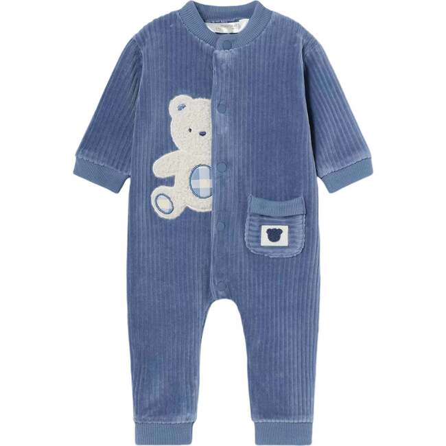 Bear Corduroy Romper, Blue