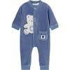 Bear Corduroy Romper, Blue - Onesies - 1 - thumbnail