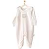 Bear Graphic Overall Babygrow, Cream - Onesies - 2