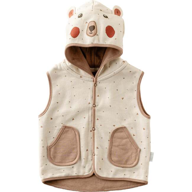 Adventurous Bear Soft Vest, Beige - Vests - 1