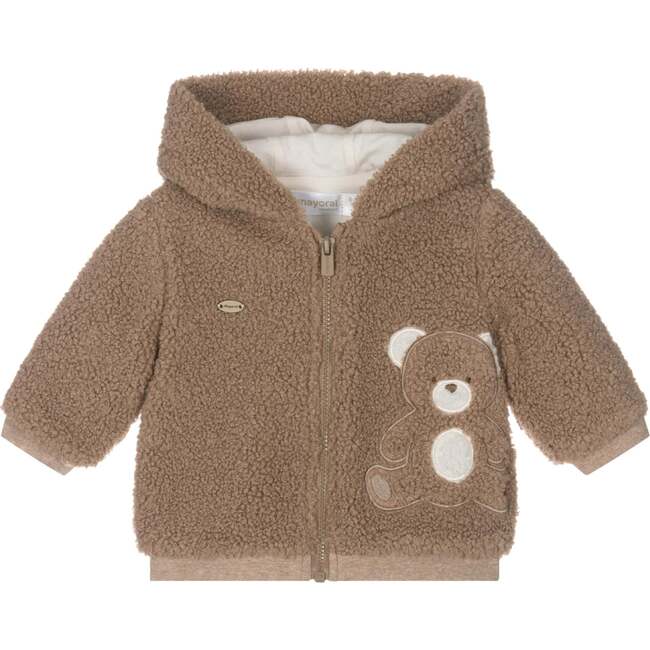 Bear Faux Shearling Jacket, Brown - Coats - 3