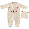 Adventurous Bear Babygrow & Hat, Beige - Onesies - 1 - thumbnail