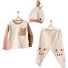 Adventurous Bear Graphic Outfit, Beige - Mixed Apparel Set - 3