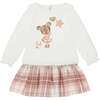 Girl Graphic Plaid Outfit, Ivory - Mixed Apparel Set - 1 - thumbnail