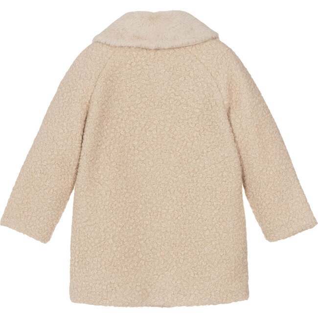 Faux Fur Collar Winter Peacoat, Beige - Coats - 2