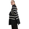 Sarabeth Turtle Neck Long Sleeve Maternity Sweater, White Stripe & Black - Sweaters - 2