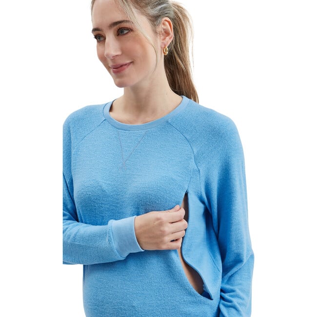 Wren Sweats & Heart On My Sleeve Maternity & Postpartum Lounge Set, Bluebell - Loungewear - 3