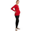 Liv Long Sleeve Crew Neck Maternity Tee, Merlot - T-Shirts - 2