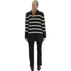 Sarabeth Turtle Neck Long Sleeve Maternity Sweater, White Stripe & Black - Sweaters - 3