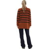 Sarabeth Turtle Neck Long Sleeve Maternity Sweater, Navy Stripe & Rust - Sweaters - 3