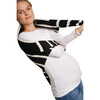 Sarabeth Turtle Neck Long Sleeve Maternity Sweater, White Stripe & Black - Sweaters - 4