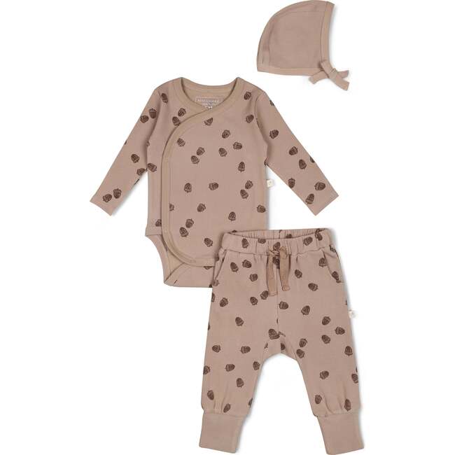 Organic Kimono Onesie & Pants Set, Acorn - Mixed Apparel Set - 2