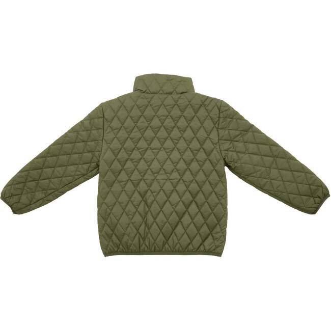 Quilted Puffer Jacket, Olive Green - Puffers & Down Jackets - 2