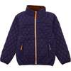 Quilted Puffer Jacket, Navy - Puffers & Down Jackets - 1 - thumbnail