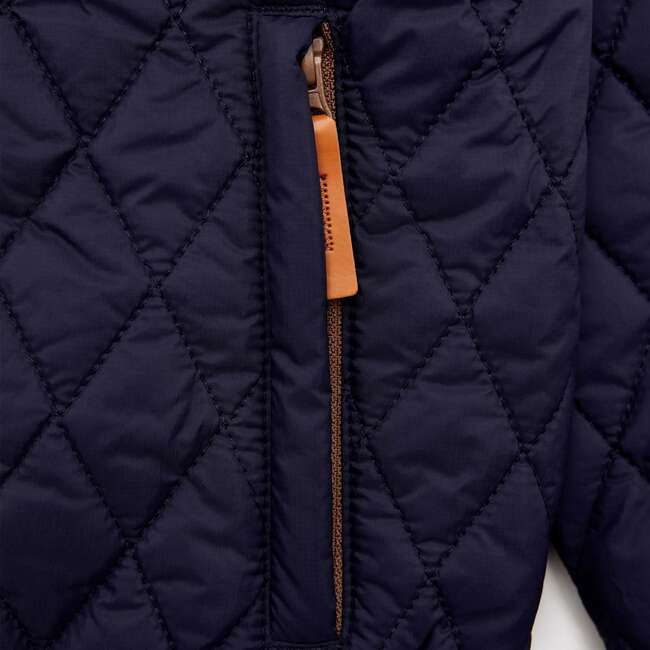 Quilted Puffer Jacket, Navy - Puffers & Down Jackets - 4