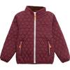 Quilted Puffer Jacket, Cranberry - Puffers & Down Jackets - 1 - thumbnail