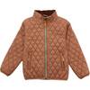 Quilted Puffer Jacket, Cocoa Brown - Puffers & Down Jackets - 1 - thumbnail