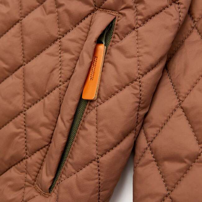 Quilted Puffer Jacket, Cocoa Brown - Puffers & Down Jackets - 4